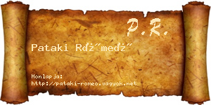 Pataki Rómeó névjegykártya