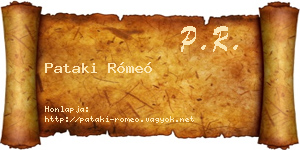 Pataki Rómeó névjegykártya